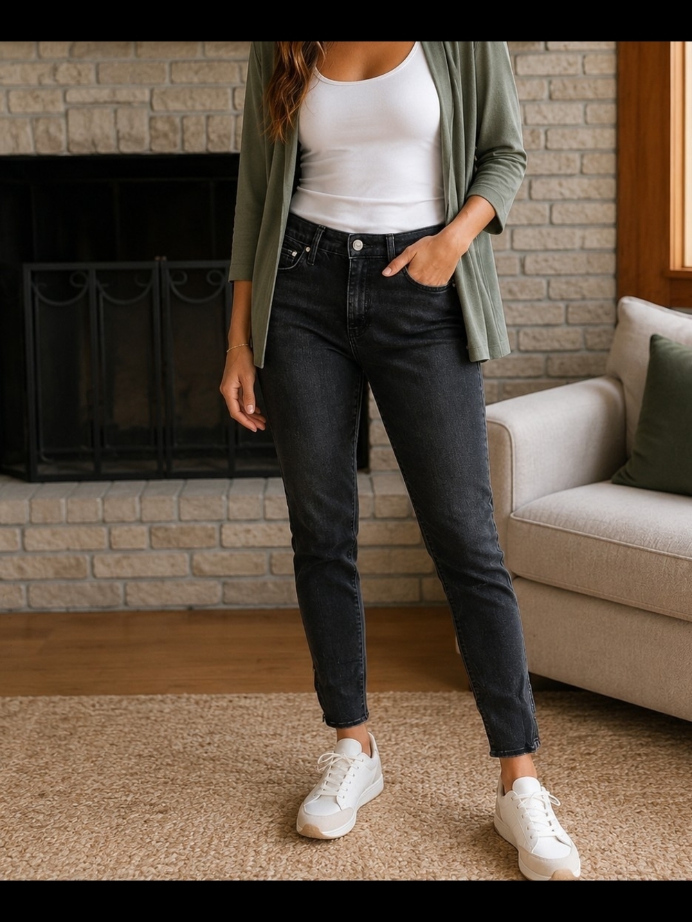 Athleta Black Washed Ankle Jeans